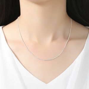 Real Sterling Silver Snake Chain 18" Necklace